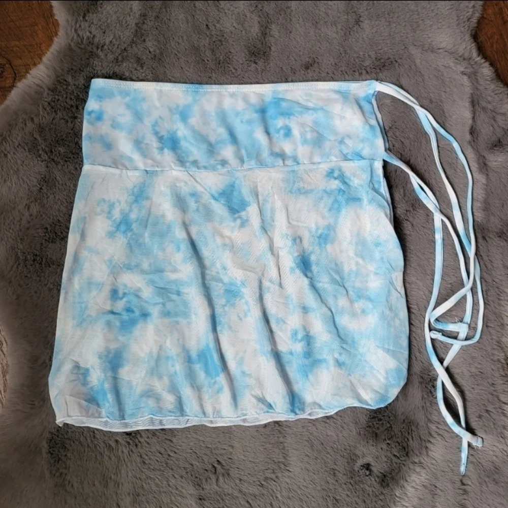 Triangle Tie Dye 3 Piece Bikini Set with Skirt Swimsuit
